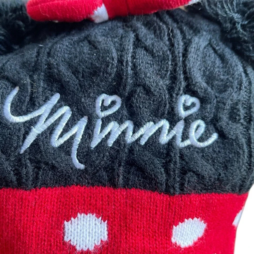 Minnie Mouse Disney Knitted Beanie ears bow Embroidered‎ 2T-5T
